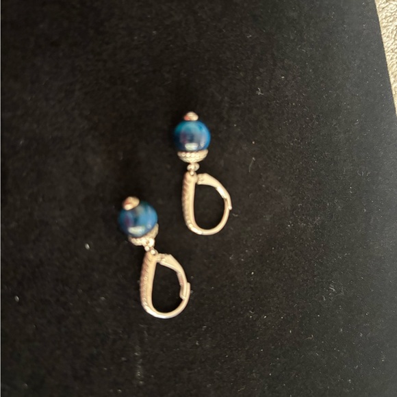 JAI Silver Gemstone Drop Earrings - Picture 1 of 1